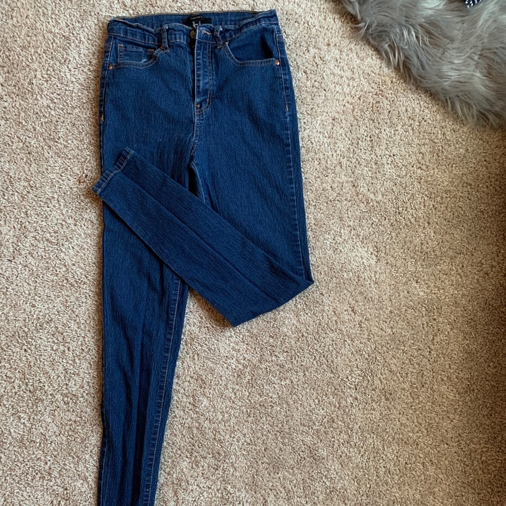 Fashion Nova Dark Blue High Waisted Skinny Jeans